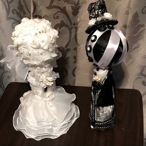 FUN HANDMADE BRIDE AN GROOM WEDDING PROPS